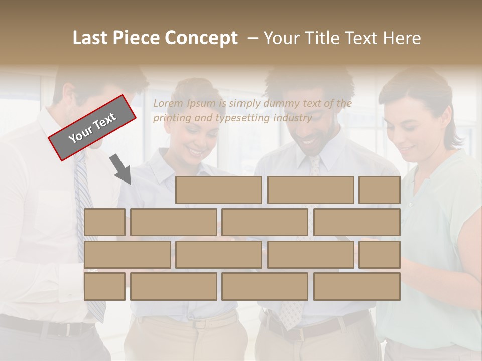A Group Of Business People Looking At Their Cell Phones PowerPoint Template
