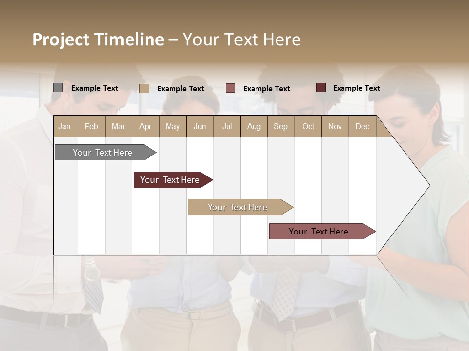 A Group Of Business People Looking At Their Cell Phones PowerPoint Template