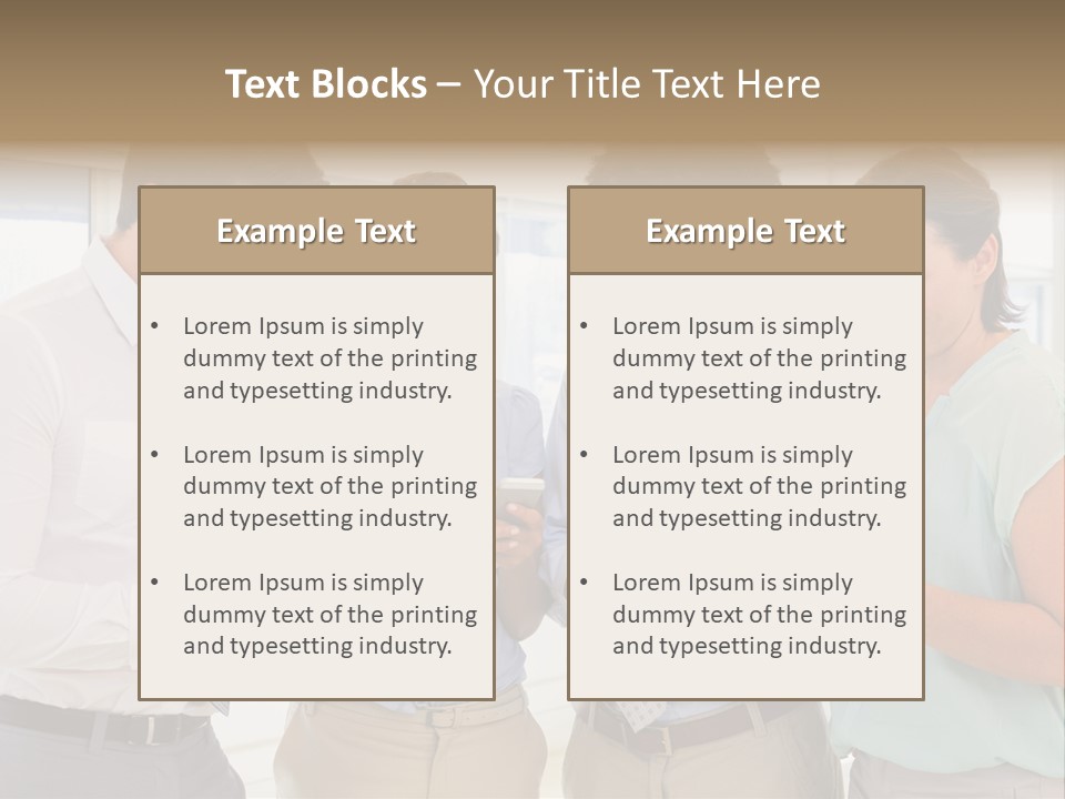 A Group Of Business People Looking At Their Cell Phones PowerPoint Template