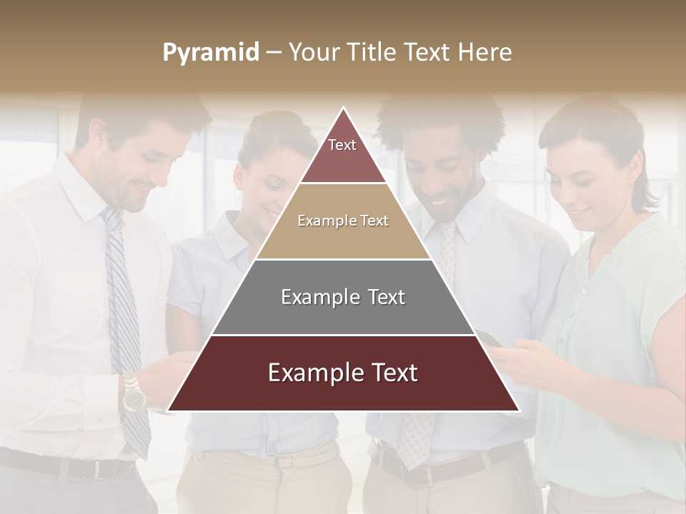 A Group Of Business People Looking At Their Cell Phones PowerPoint Template