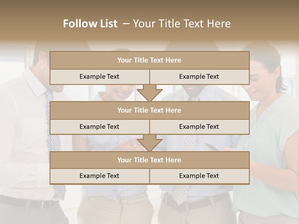 A Group Of Business People Looking At Their Cell Phones PowerPoint Template