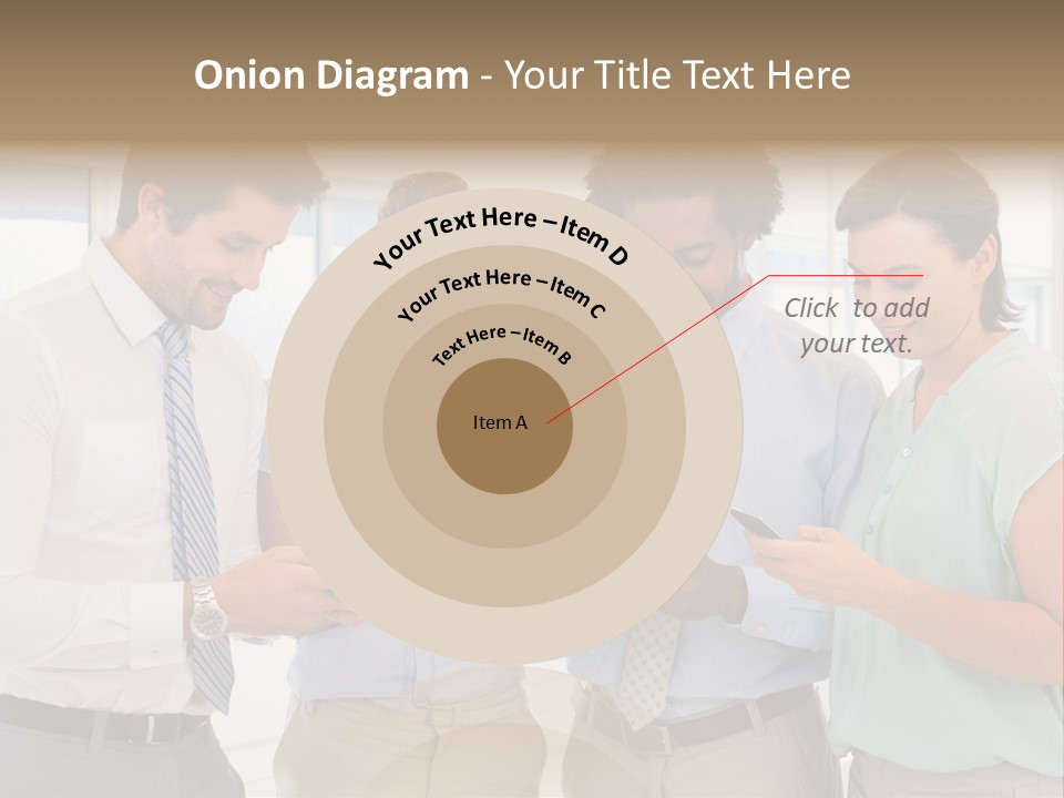 A Group Of Business People Looking At Their Cell Phones PowerPoint Template