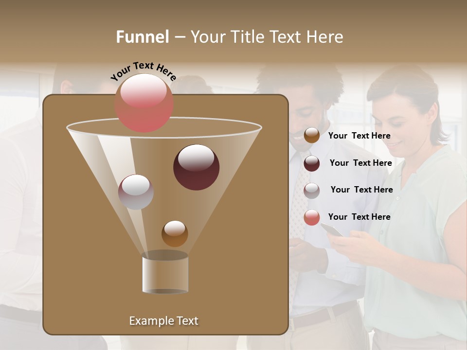A Group Of Business People Looking At Their Cell Phones PowerPoint Template