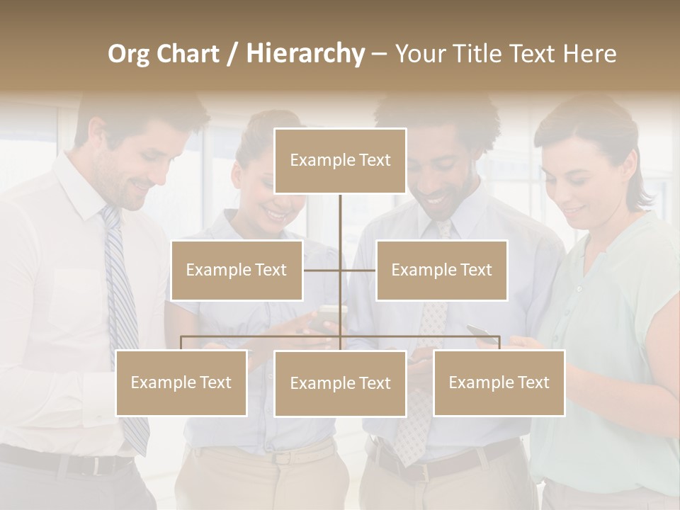 A Group Of Business People Looking At Their Cell Phones PowerPoint Template