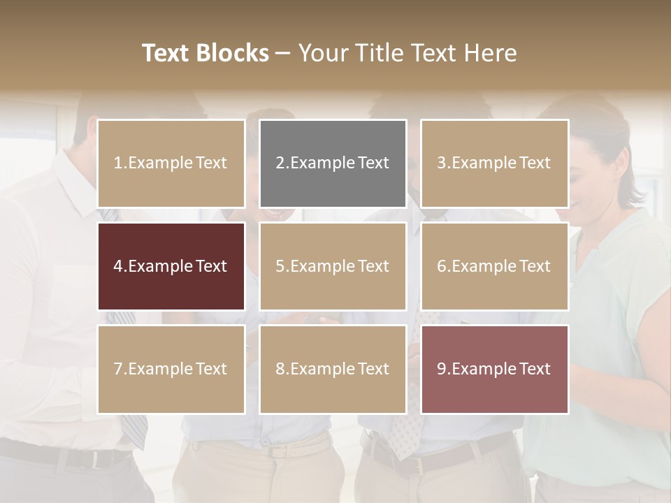 A Group Of Business People Looking At Their Cell Phones PowerPoint Template