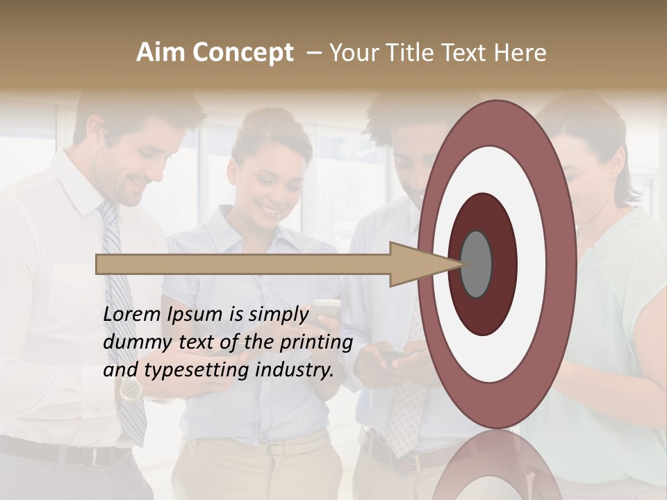 A Group Of Business People Looking At Their Cell Phones PowerPoint Template