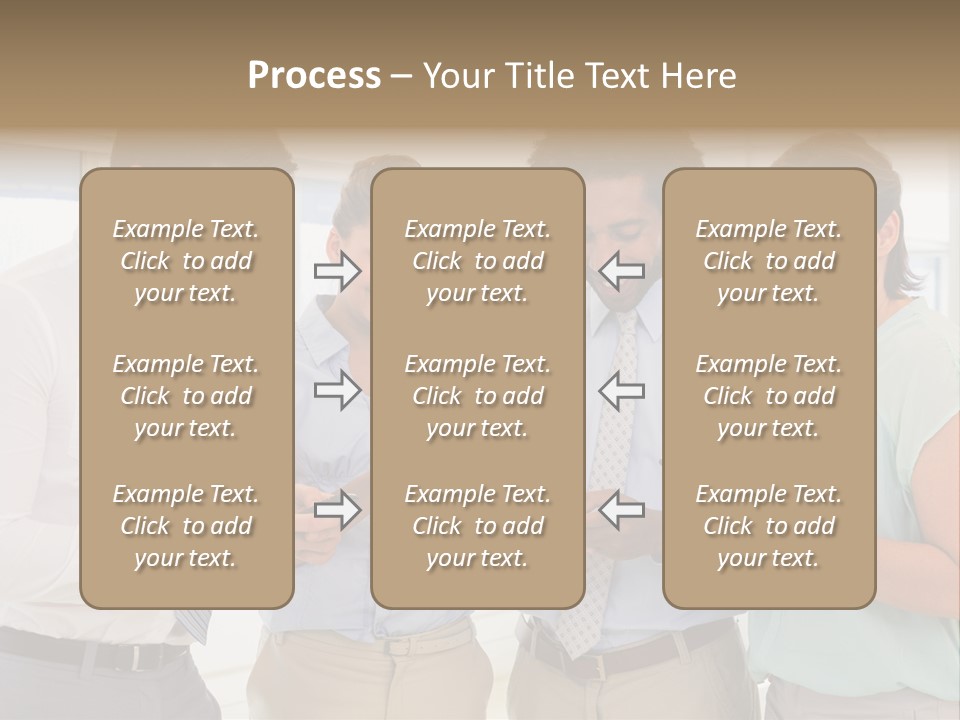 A Group Of Business People Looking At Their Cell Phones PowerPoint Template