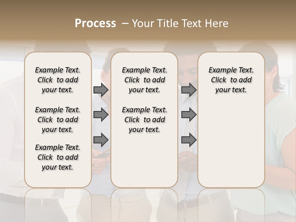 A Group Of Business People Looking At Their Cell Phones PowerPoint Template