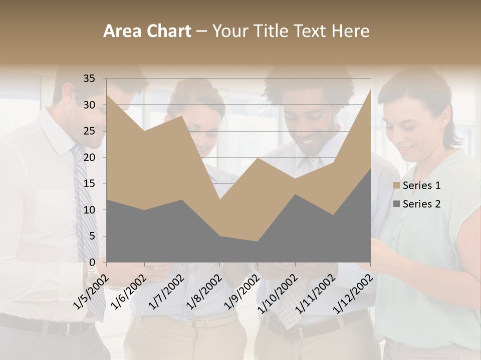 A Group Of Business People Looking At Their Cell Phones PowerPoint Template