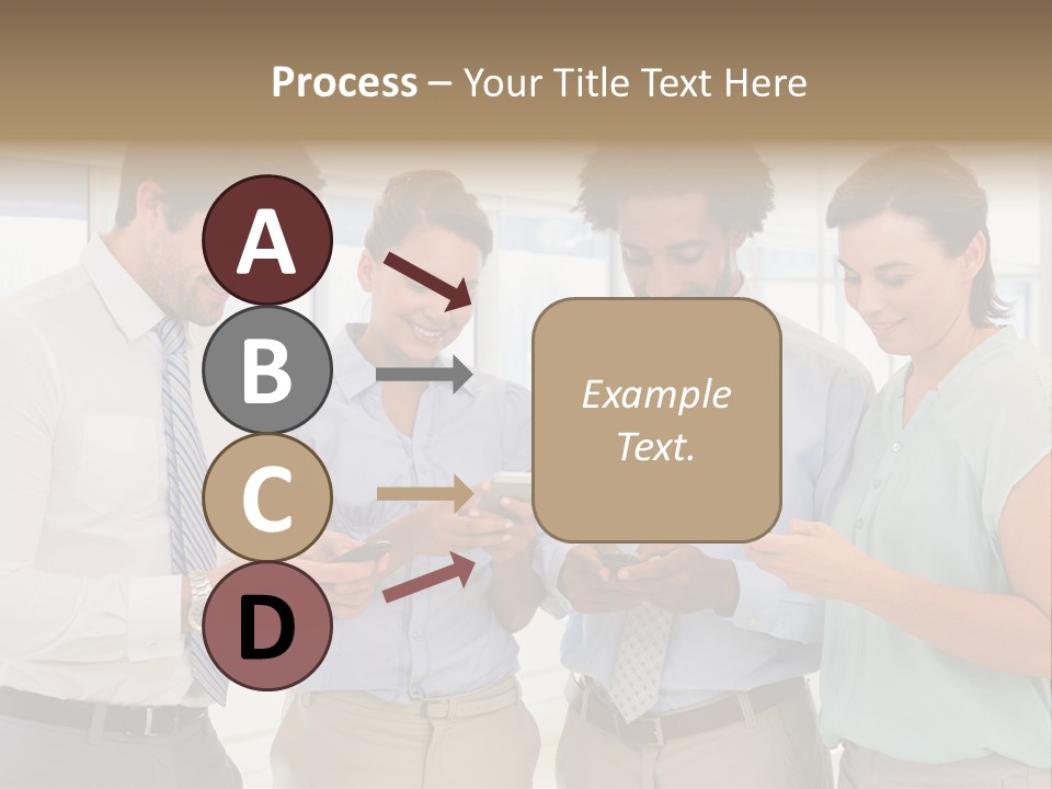A Group Of Business People Looking At Their Cell Phones PowerPoint Template