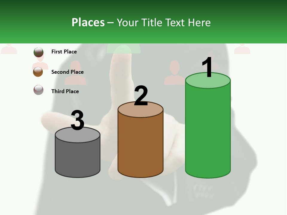 A Man In A Suit Pointing To A Green Button PowerPoint Template