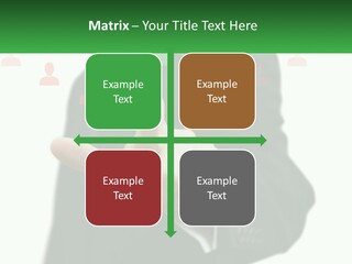 A Man In A Suit Pointing To A Green Button PowerPoint Template