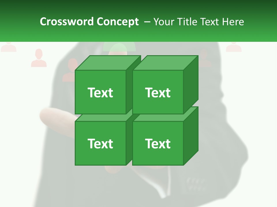 A Man In A Suit Pointing To A Green Button PowerPoint Template