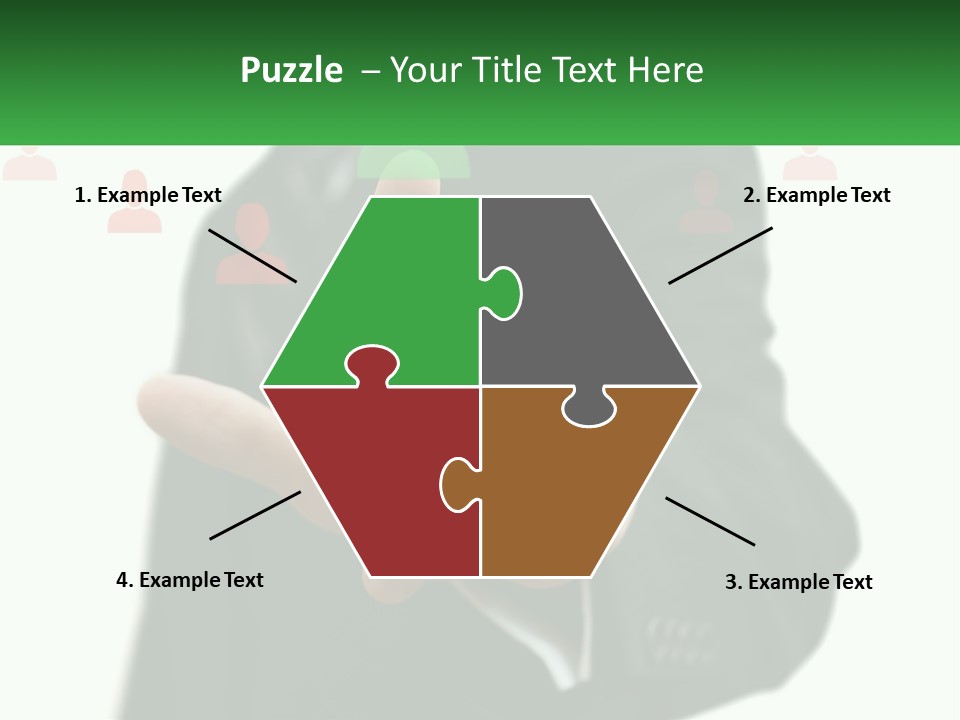 A Man In A Suit Pointing To A Green Button PowerPoint Template