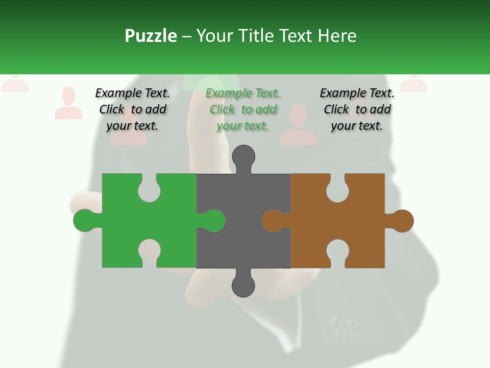 A Man In A Suit Pointing To A Green Button PowerPoint Template