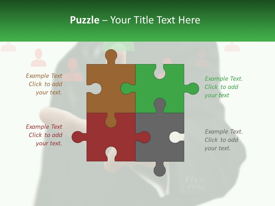 A Man In A Suit Pointing To A Green Button PowerPoint Template