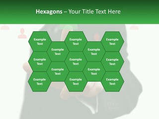 A Man In A Suit Pointing To A Green Button PowerPoint Template