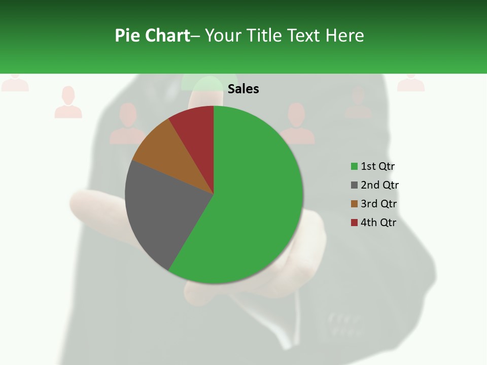 A Man In A Suit Pointing To A Green Button PowerPoint Template