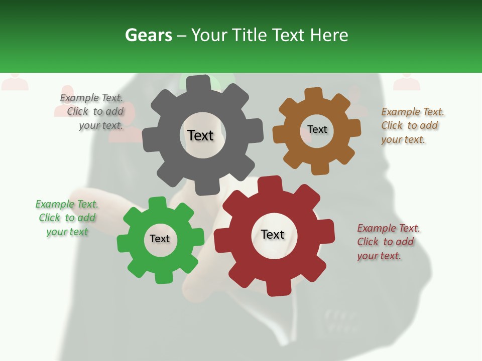 A Man In A Suit Pointing To A Green Button PowerPoint Template