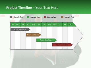 A Man In A Suit Pointing To A Green Button PowerPoint Template
