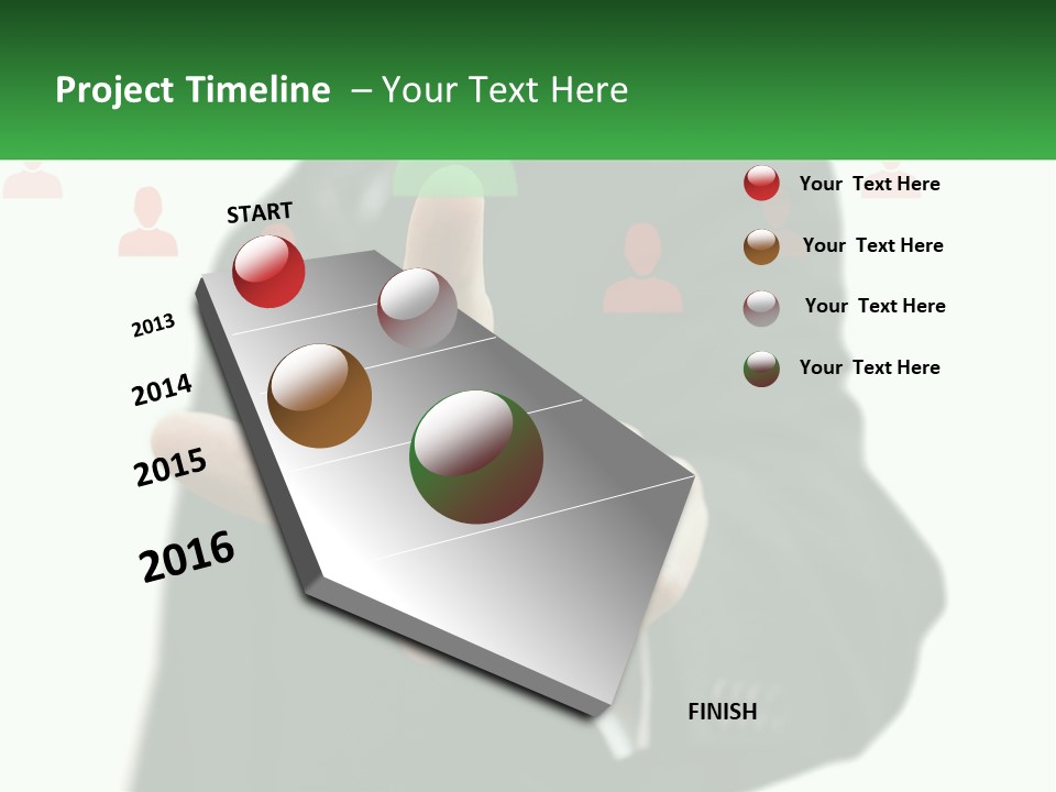 A Man In A Suit Pointing To A Green Button PowerPoint Template