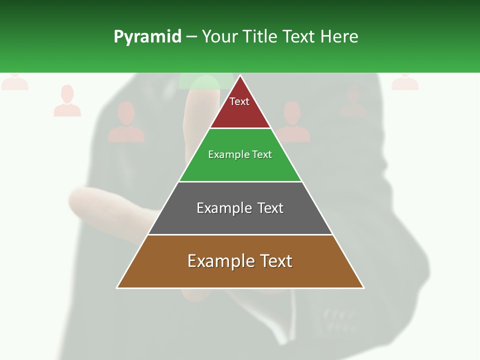 A Man In A Suit Pointing To A Green Button PowerPoint Template