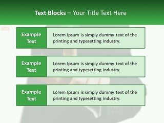 A Man In A Suit Pointing To A Green Button PowerPoint Template