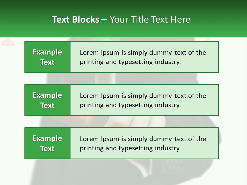 A Man In A Suit Pointing To A Green Button PowerPoint Template