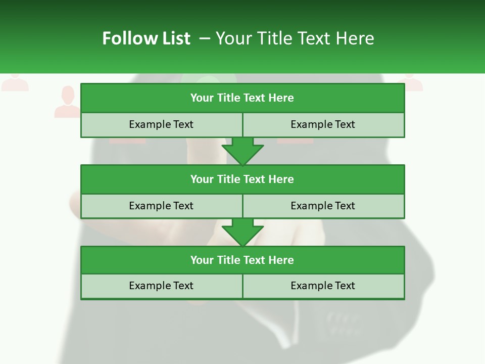 A Man In A Suit Pointing To A Green Button PowerPoint Template