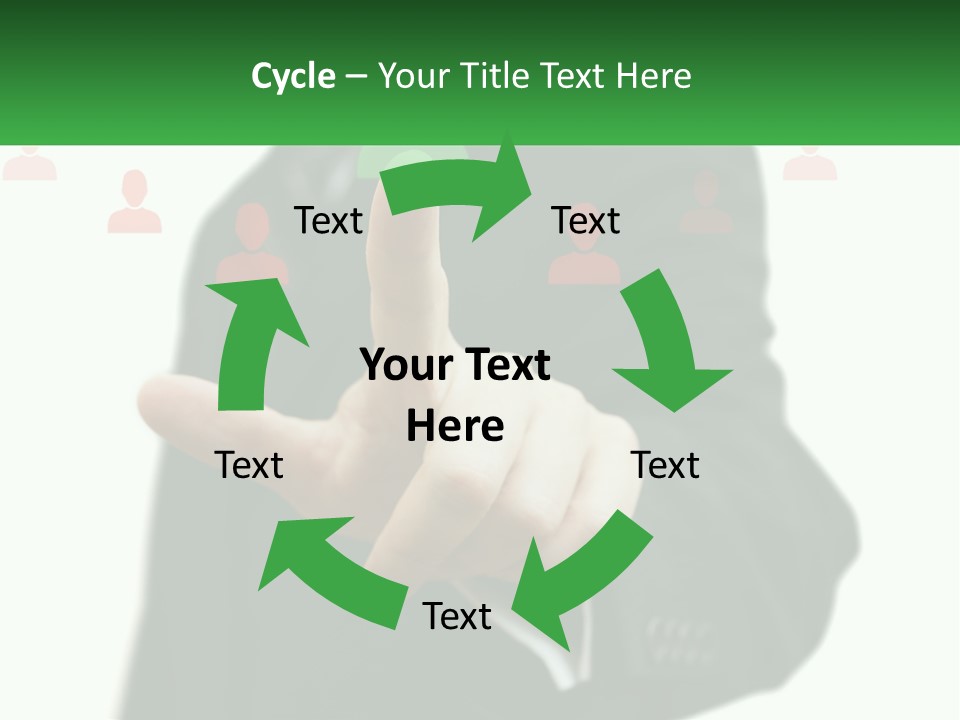 A Man In A Suit Pointing To A Green Button PowerPoint Template