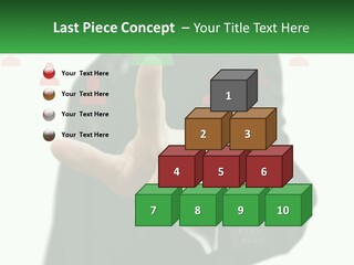 A Man In A Suit Pointing To A Green Button PowerPoint Template