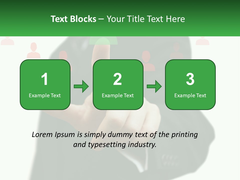 A Man In A Suit Pointing To A Green Button PowerPoint Template