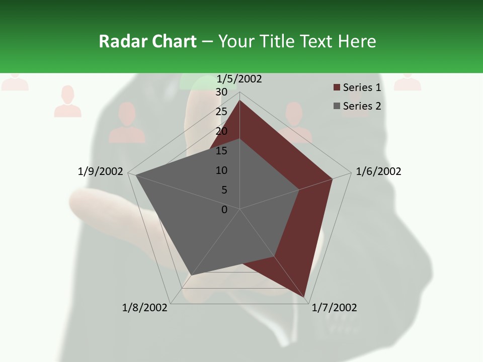 A Man In A Suit Pointing To A Green Button PowerPoint Template