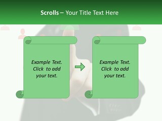 A Man In A Suit Pointing To A Green Button PowerPoint Template