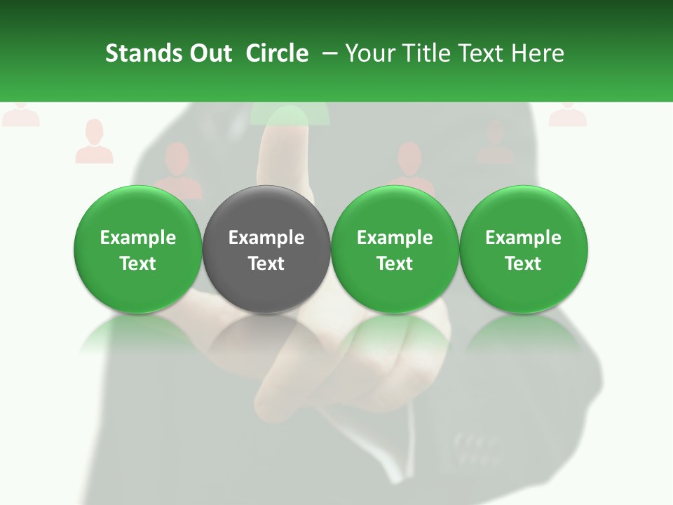 A Man In A Suit Pointing To A Green Button PowerPoint Template