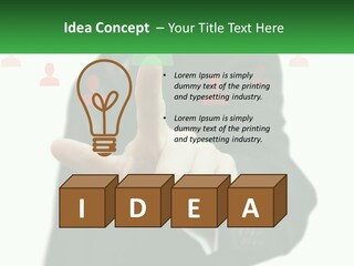 A Man In A Suit Pointing To A Green Button PowerPoint Template