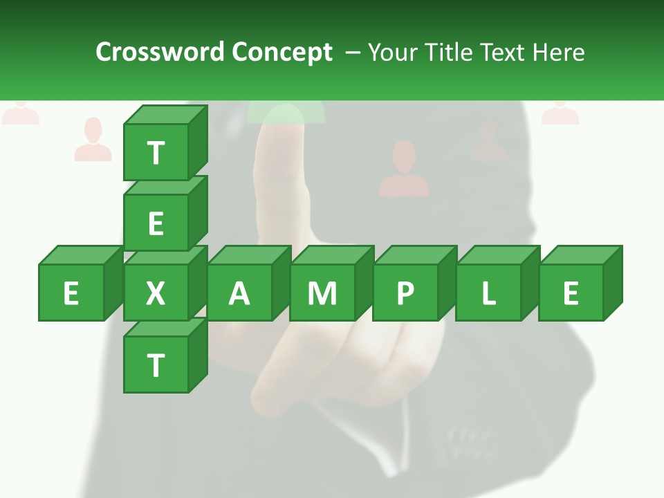 A Man In A Suit Pointing To A Green Button PowerPoint Template