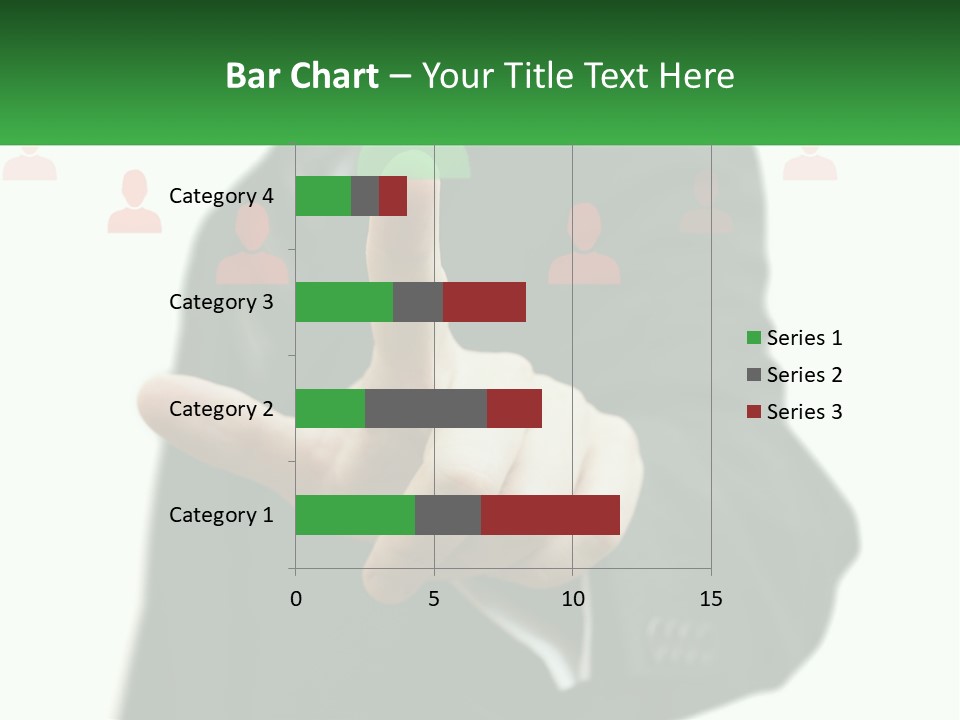 A Man In A Suit Pointing To A Green Button PowerPoint Template