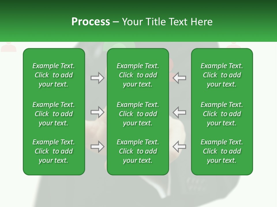 A Man In A Suit Pointing To A Green Button PowerPoint Template
