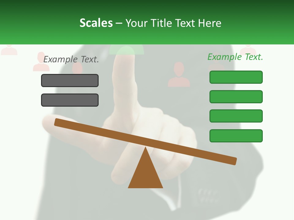 A Man In A Suit Pointing To A Green Button PowerPoint Template