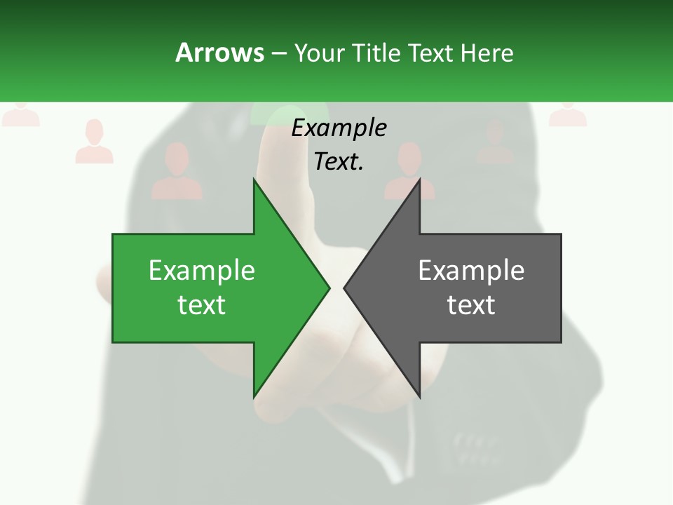 A Man In A Suit Pointing To A Green Button PowerPoint Template