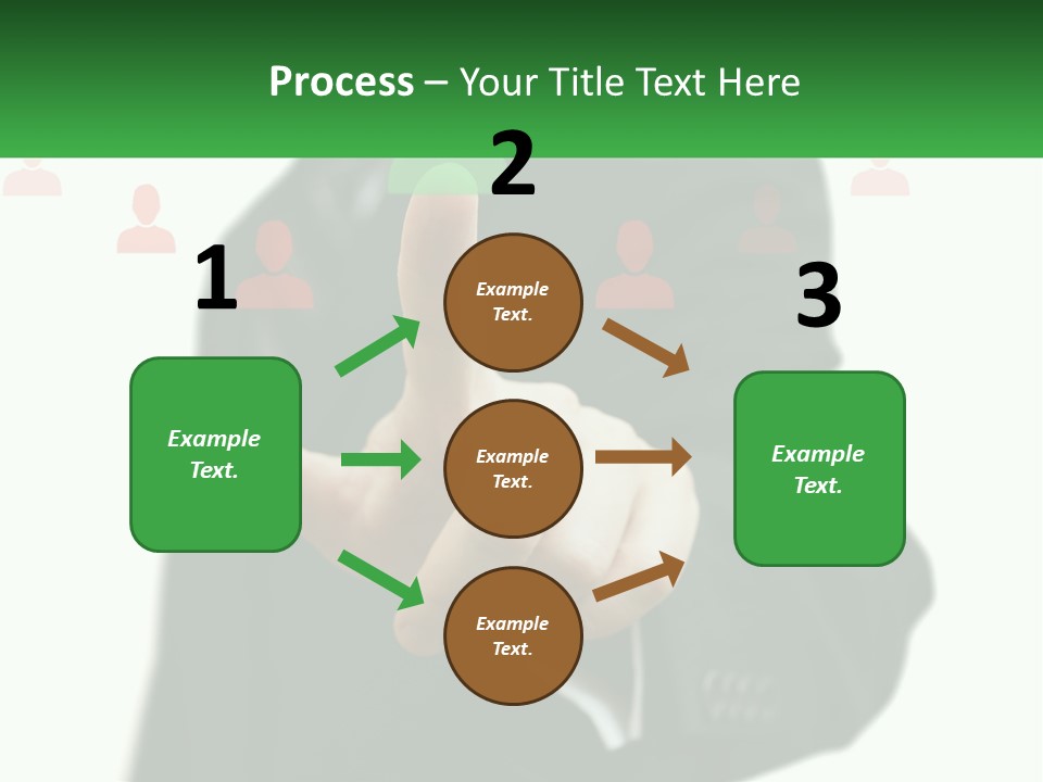 A Man In A Suit Pointing To A Green Button PowerPoint Template