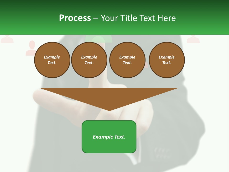 A Man In A Suit Pointing To A Green Button PowerPoint Template