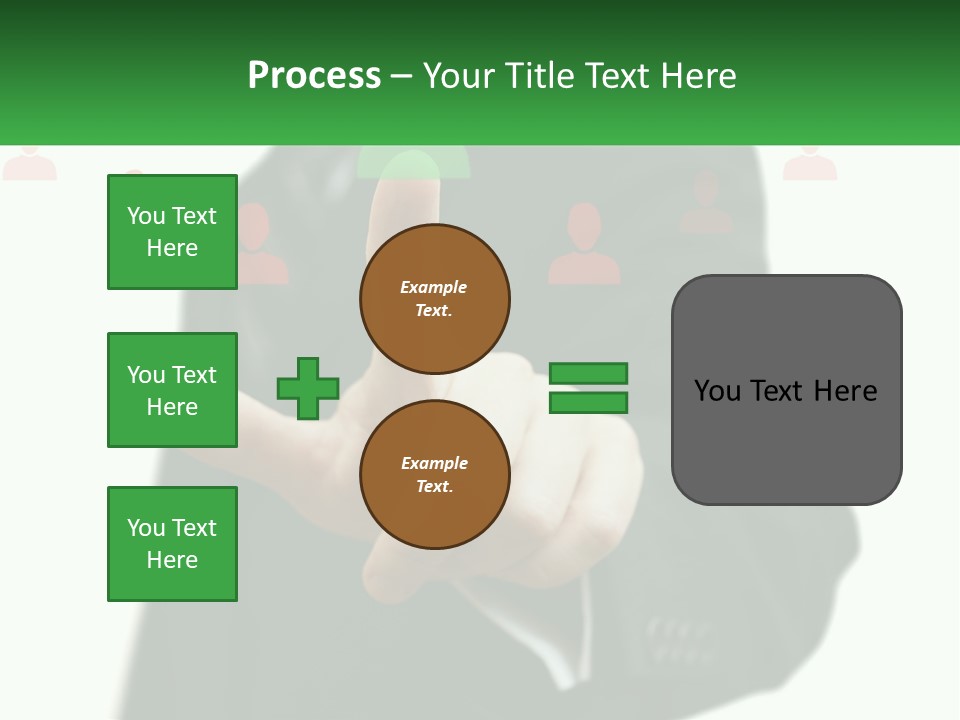 A Man In A Suit Pointing To A Green Button PowerPoint Template