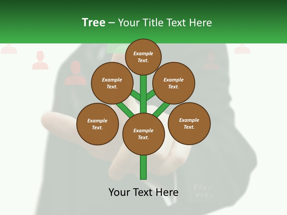 A Man In A Suit Pointing To A Green Button PowerPoint Template