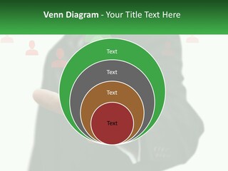 A Man In A Suit Pointing To A Green Button PowerPoint Template