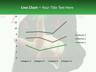A Man In A Suit Pointing To A Green Button PowerPoint Template