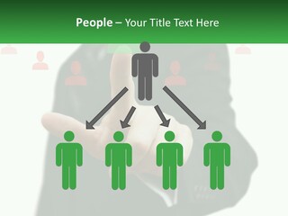 A Man In A Suit Pointing To A Green Button PowerPoint Template