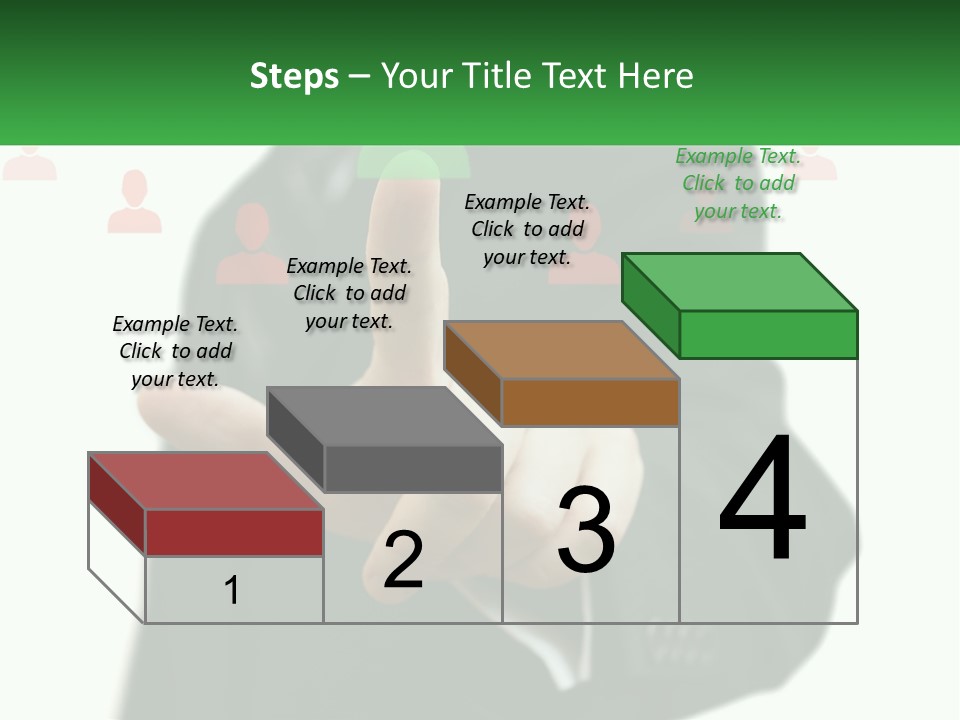 A Man In A Suit Pointing To A Green Button PowerPoint Template