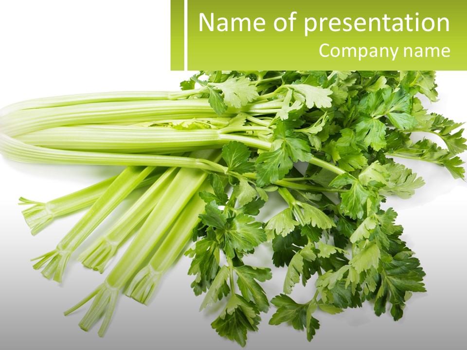 A Bunch Of Celery Sitting On Top Of A Table PowerPoint Template